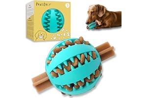 PawsOnly | Dog Treat Ball Dispenser | Interactive Toy for Boredom | Enrichment & Mental Stimulation | Safe Rubber Feeder | Puppy Challenging Activity (Small 6cm/2.35in, BLUE, 1 Pack)