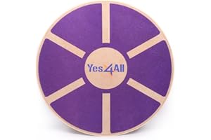 Yes4All WREK Tavola d'equilibrio oscillante in Legno -Tavola oscillante per Terapia Fisica Allenamento di Base, Trainer per la stabilità dell'equilibrio