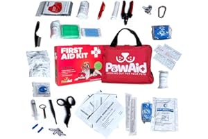 PAWAID Pet First Aid Kit for Dogs – 50+ Piece Emergency Travel Kit – Essential Supplies for Home, Car, Camping & Hiking – Compact, Durable & Portable Dog First Aid Kit Bag
