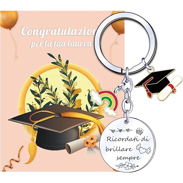 Portachiavi per laurea, regalo di laurea, regali per lui, regali per lei, regali per l'università, portachiavi a forma di pergamena, portachiavi originale, laurea - Italia