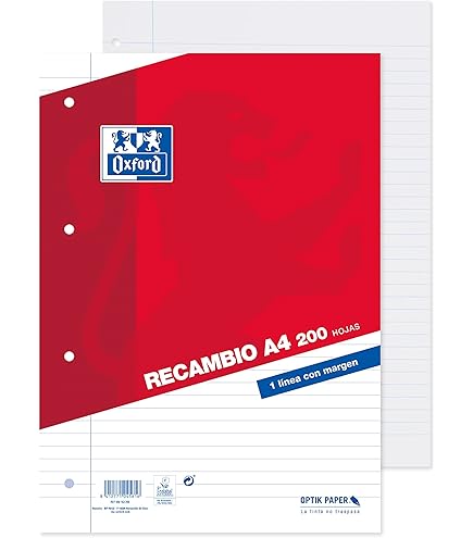 Oxford Verstärktes Füllpapier 21,6x27,9 Cm - College-Lineal 100 Blatt