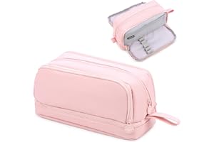 Tesmien Astuccio Scuola Portacolori Astuccio 4 Scomparti Grande Capacità Astuccio Bambina Ragazza Ragazzo Astucci Per La Scuola Astuccio,Rosa