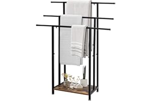 jxgzyy Towel Storage Rail Extendable Towel Holder Drying Stand Freestanding towel rack 3 Tiers Towel Stand Stainless Steel Towel Ladder For Home Gym Laundry Bathroom