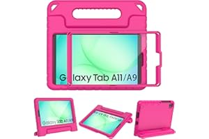 TOPWANT Kids Case with Screen Protector for Samsung Galaxy Tab A11 8.7" 2025(SM-X130/X133/X135) A9 8.7" 2023(SM-X110/X115/X117) A7 Lite, Shokcproof Convertible Handle Stand Case, Rose Pink
