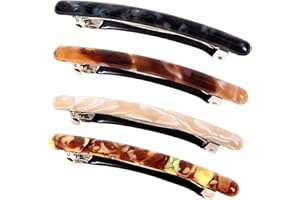 FSMILING 4 Pièces Barettes Cheveux Femme Chic,Barrettes A Cheveux Pour Femme Pince À Cheveux Barrettes Clip Français Automatique Barrette Cheveux Ecailles