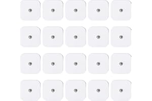 Stonenect Électrodes adhésives Patch d’électrode carré Pansements autocollant Tampons adhésifs remplacement pour TENS/EMS Machines (20Pcs 5x5cm-3.5mm)