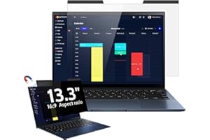 PROTESCREEN Magnetic Laptop Privacy Screen 13.3 Inch for 16:9 Computer Monitor, 13" Removable Anti Glare Protector Blue Light Filter Shield Film Compatible with Lenovo/Hp/Dell/Acer/Asus/Thinkpad/Envy/Xps/Toshiba