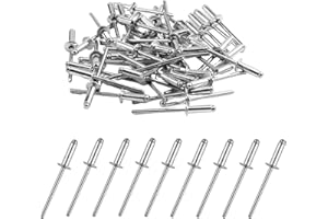 CJMUQHEHH 50 remaches ciegos de aluminio (4 mm x 12 mm), resistentes a la corrosión y al calor, con una conexión robusta para aplicaciones en interiores y exteriores.