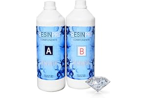 RESIN PRO 1.6 KG RESINA EPOXI TRASPARENTE para Bricolaje, Madera, Artesanía, Joyería, Suelos, Obras de arte, Modelado, Mesas creaciones artísticas, Revestimientos protectores