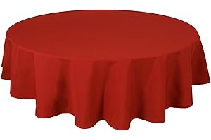 Home Direct Quality Round Fabric Tablecloth Round 140cm, Red