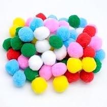 Pompons Artisanat 100 Pièces - 4cm - Multicolore - Polyester - Pour Déco Fêtes DIY