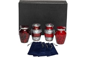 Eternal Harmony Keepsake Urns for Human AshesFor Cremation (Urns Carefully Handcrafted) with Elegant Finishes to Honor Your Loved One Red