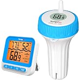 ThermoPro TP211B Kablosuz Havuz Termometresi, 150 Metre Menzilli Su Ge&ccedil;irmez Y&uuml;zen Sens&ouml;r ve İ&ccedil; Mekan Monit&ouml;r Seti