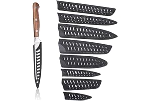 0XBIT 8 Pezzi Copricoltelli, 8 Modelli Coltelli Guaina Proteggi, Nero Coltelli Protezione, Design Perforato, Mantiene Asciutto, Adatto Molti Tipi Coltelli