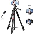 Victiv 64'' Tripod for iPhone, Phone Tripod with Remote and Mobile Phone Stand for Filming, Aluminum Lightweight Travel Tripod for Samsung Smartphone/DSLR/Camera, Portable Extendable Camera Stand