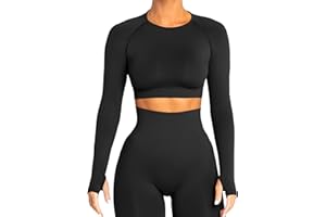 NAVNEET Navnnet Sportowa koszulka damska z długim rękawem, sportowa koszulka sportowa, top fitness, długi rękaw, obcisły top na siłownię, do jogi, strój