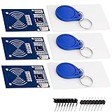 AZDelivery 3 x RFID Kit RC522 mit Reader, Chip und Card 13,56MHz SPI kompatibel mit Arduino und Raspberry Pi inklusive E-Book