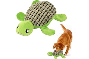 DecorDwell Peluche para Perros, Juguetes Masticables de Peluche Chirriantes, Lindo Juguete para Perros con Estampado de Tortuga, Juguetes Perro Resistentes para Perro Pequeños Grandes