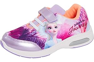Disney Frozen 2 Girls Light Up Trainers Kids Elsa Anna Sports Shoes Pumps with Flashing LED Lights