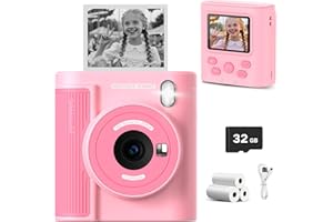 Zicor Kinderkamera Instant Print, 1080HD Digital Video & Instant Print Kamera für Kinder, lustige Weihnachts- und Geburtstagsgeschenke für Jungen und Mädchen, kommt mit 32GB SD Karte, leicht & tragbar