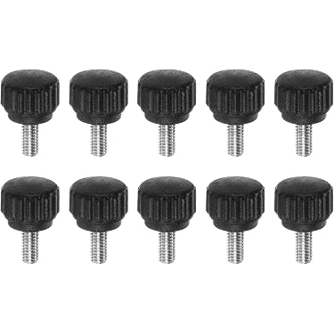 Viti Metriche Inox Vite A Pressione 1/4-20 In Acciaio Inox - Manopola Rotonda Nera, Set Da 4 Pezzi, Made In USA 4 Viti A Manopola Rotonda Nera 1/4-20 X 3/4 Acciaio Inox