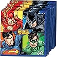 Justice League Multicolor Paper Luncheon Napkins (16cm) Pack of 16 - Durable & Vibrant Party Napkins for Superhero Fans