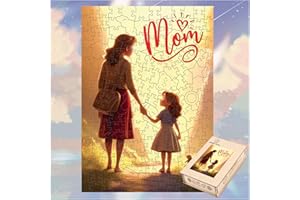 LUMIN TUTU Drewniane puzzle dla dorosłych – prezenty dla mamy, prezent na Dzień Matki i urodziny dla mamy, 200 elementów, kreatywne drewniane puzzle dla najlepszej mamy na świecie (prostokątne)