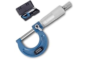 AccuGrapha Bügelmessschraube 0.01mm Auflösung, Messbereich 0-25mm, Hochpräzise Messung Messschraube, Mikrometer Metrischer Außen Bremssattel mit Nullpunkteinstellung Schraubenschlüssel