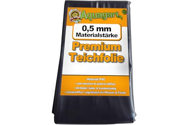 Bâche de bassin PVC 9m x 6m Bâche noire 0,5mm pour bassin de jardin