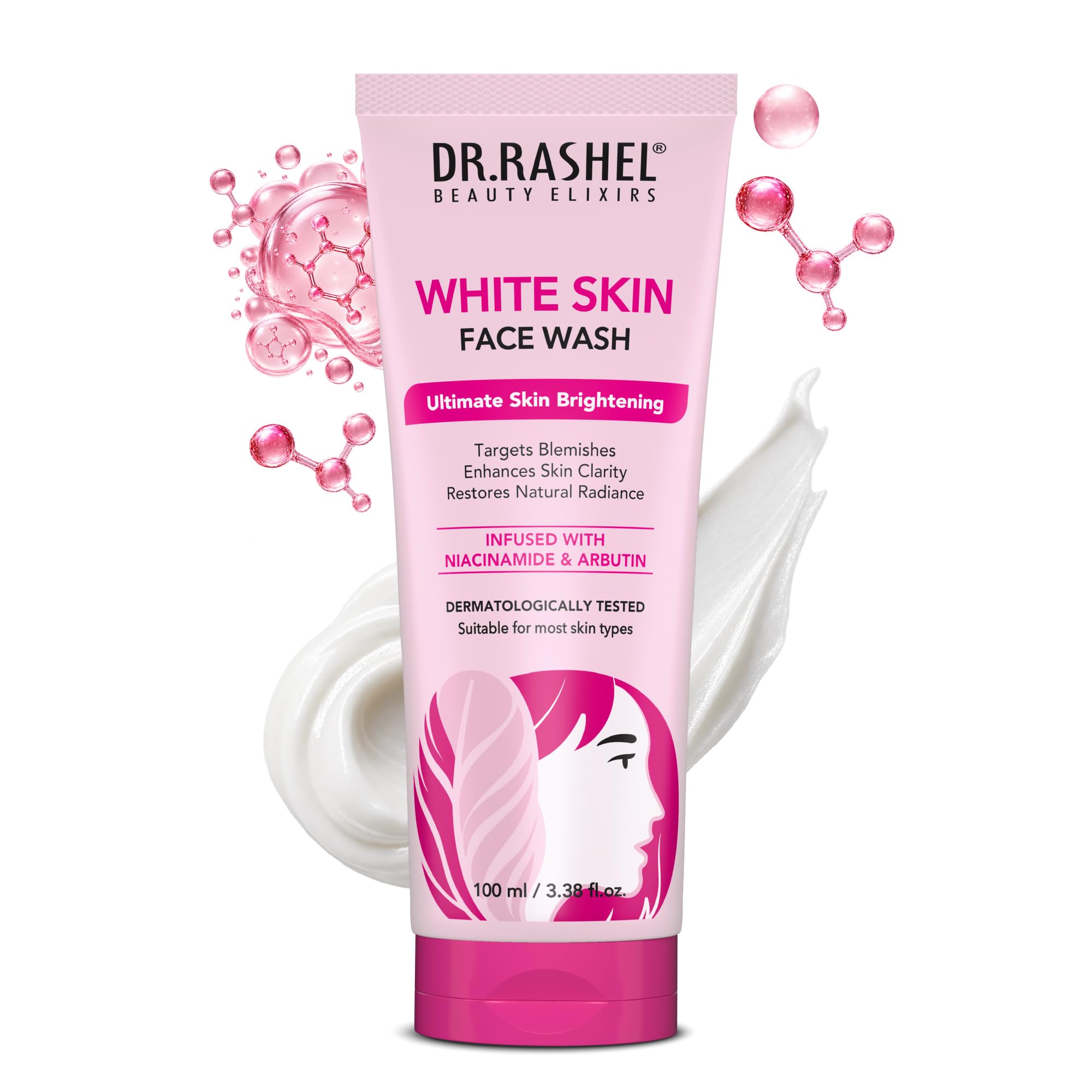DR.RASHEL Beauty Elixirs Face wash Natural Extracts White Skin Facewash Deep cleansing and skin brightening for oily and dry skin (100 ML)