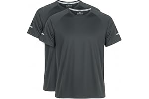 Vasego Men’s Slim Fit Athletic Running T-Shirt – 100% Polyester Moisture-Wicking Tee with Reflective Safety Strips for Night Running – Pullover Crew Neck Performance Top