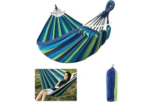 Ledeak 190x150CM Camping Hängematte, Tragbaren Bequeme Hängematte mit Anti-Roll-Schwebebalken, Tragetasch, Gürtelzubehör, 300KG Gewichtskapazität für Reisen Strand Garten Innen/Draussen Terrasse