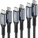 USB C to USB C Cable [3Pack/0.3m+1m+2m], NIMASO Braided 60W 20V/3A Power Supply USB Type C to Type C PD Fast Charging Lead fo
