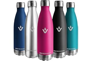 JIOBBO Vikaster Botella de agua, 500ml Botella agua acero inoxidable, Mantener 12H Caliente/24 Frío, Termo Sin BPA, Botella termica Niños, Adultos, Deporte, Oficina, Exteriores