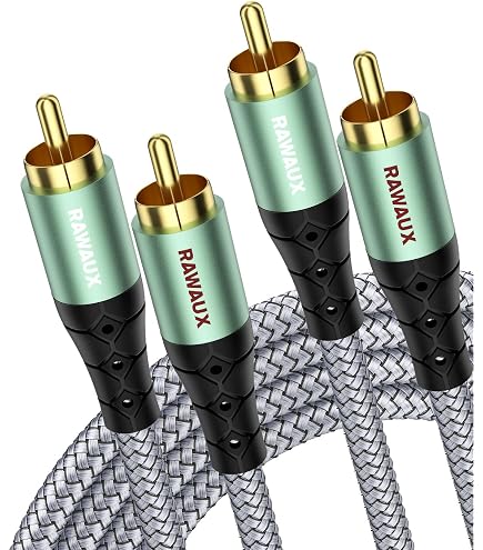 Cavo RCA 2m Audio Stereo Hi-Fi: Da 2 Maschio A 2 Maschio, Intrecciato In Nylon Per Amplificatore E Home Theater