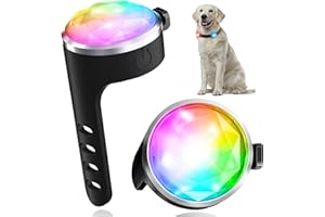 Tubasion 2 Stück Leuchtanhänger für Hunde, Leuchthalsband Hund Aufladbar, USB-C & wasserdichte Hundelicht für Laufen, Camping(RGB)