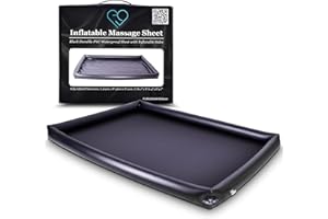 EROTICGEL Inflatable Massage Sheet | Black Durable PVC Waterproof Sheet with Inflatable Sides | 205 x 156 x 12 cm | Nuru Massage Therapy Sheets