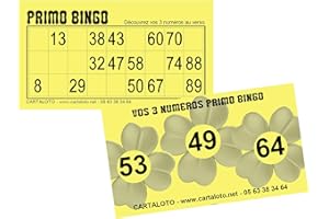 CARTALOTO-125 Jeux de Loto, Primo Bingo » -Jaune, JNPBX1-01, Multicouleur