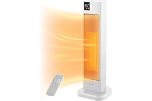 Midea NTH20-22ER(WH) Radiateur soufflant, silencieux, à économie d'énergie, avec télécommande, PTC, 2000 W, en céramique, avec thermostat, 2 niveaux de chauffage, minuterie 24 h, mode ECO, pour