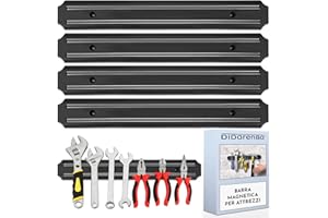 DIDARENBA Barra magnetica per attrezzi da parete 4 pezzi 33 cm x 5 cm barre magnetiche porta attrezzi
