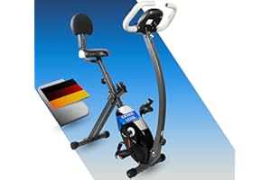 ‎FJOERDESPORTS Fjoerdesports Senioren Heimtrainer, faltbarer Fahrradtrainer, Heimtrainer, Fitnessfahrrad LCD Trainingscomputer, klappbarer Hometrainer, inklusive Pulsmessung, 8 Widerstandsstufen
