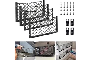 NIERBO 4 Stück Gepäcknetz 36 * 18CM Mit Haken Kofferraum Netztasche Wohnmobil Aufbewahrungsnetz Auto Car Trunk Storage Net Ablagenetz für Wohnwagen, LKW, Transporter Lieferwagen