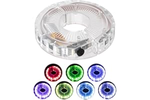 QINGCMING Lumière de Vélo de Moyeu pour Scooter Enfant - Étanche IPX5, LED RGB 7 Couleurs et 18 Modes - Lampe Rechargeable USB, Facile à Installer, Idéale pour Sécurité Nocturne et Décoration