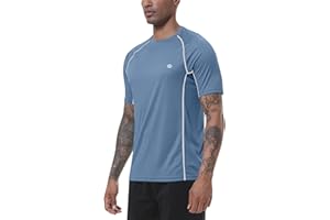 MoFiz Rashguard Anti-UV Homme Manches Courts T Shirt Séchage Rapide Surf UPF 50+ pour Natation Surf Plongée Plage