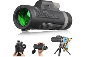 JOCOSA 10-12x50 Monocular Telescope with BAK4 Prisms&FMC Lens, Portable Mini Telescope with Smart Phone Adapter Tripod, Waterproof Compact HD Monoculars for Adults Bird Watching Traveling Hunting