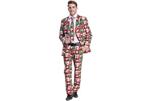 U LOOK UGLY TODAY Smoking męski Christmas Suit Party Mens Funny Novelty Xmas Jacket Costume
