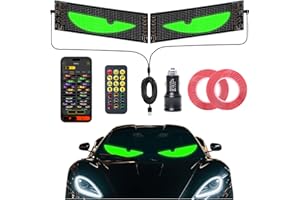 LIGREL LED Eyes for Car Windshield 2 Pack 23.4"x4.7" Programmable LED Matrix Panel with App/Remote Control, Custom Animated Devil Eyes for Cars, Trucks & SUVs (23.4"x4.7"-2PCS)