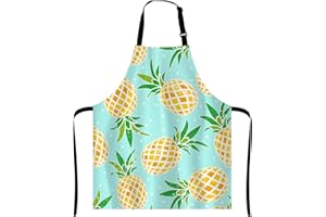 Wasach Watercolor Pineapple Apron,Adjustable Neck Bib Apron for Men Women,Suitable for Kitchen Cooking Waitress Chef Apron