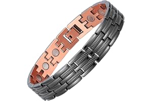 BioMag Copper Bracelet for Men Magnetic Bracelet,Copper Wristband with Ultra Strength Magnets,8.6inches Adjustable with Tools