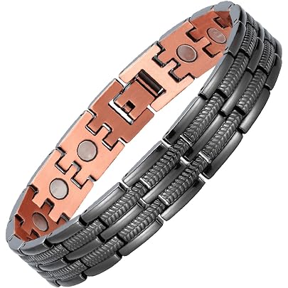 Bracciale In Rame Puro Regolabile Per Terapia Del Dolore – Gioiello Energetico Magnetico Fatto A Mano Per Uomo E Donna